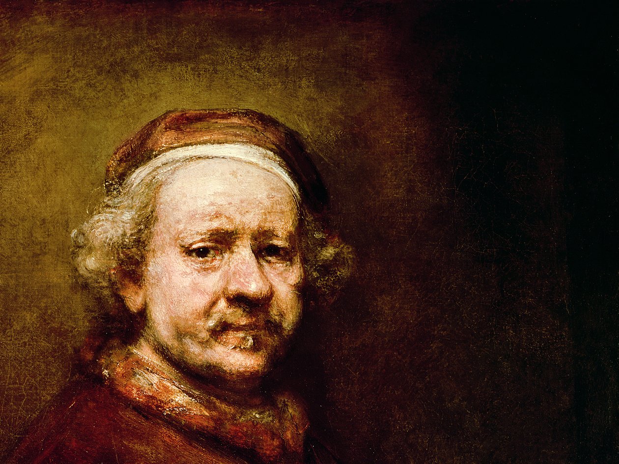 Omakuva 63-vuotiaana, 1669 (yksityiskohta kuvasta 3739) tekijältä Rembrandt van Rijn