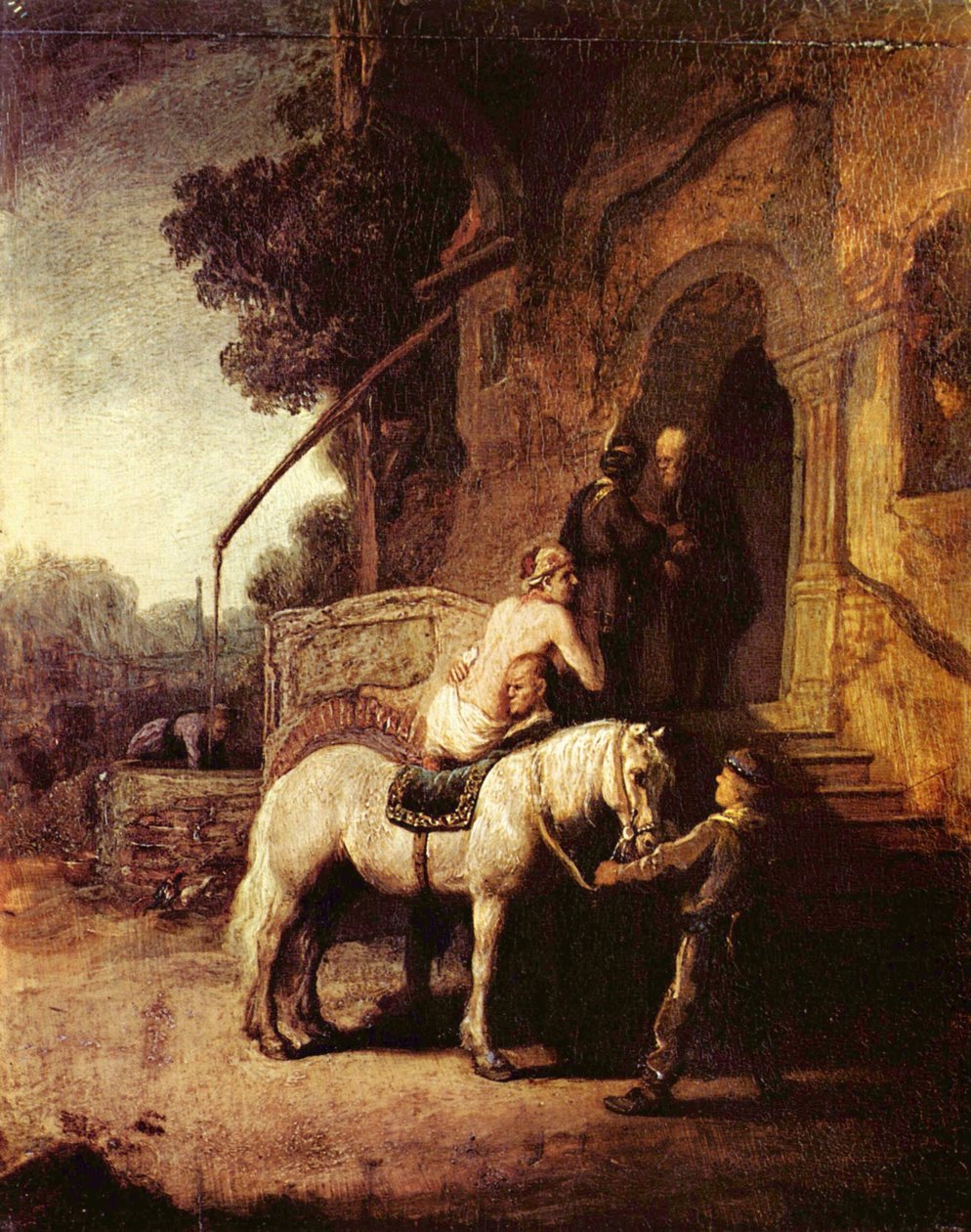 Hyvä samarialainen tekijältä Rembrandt van Rijn