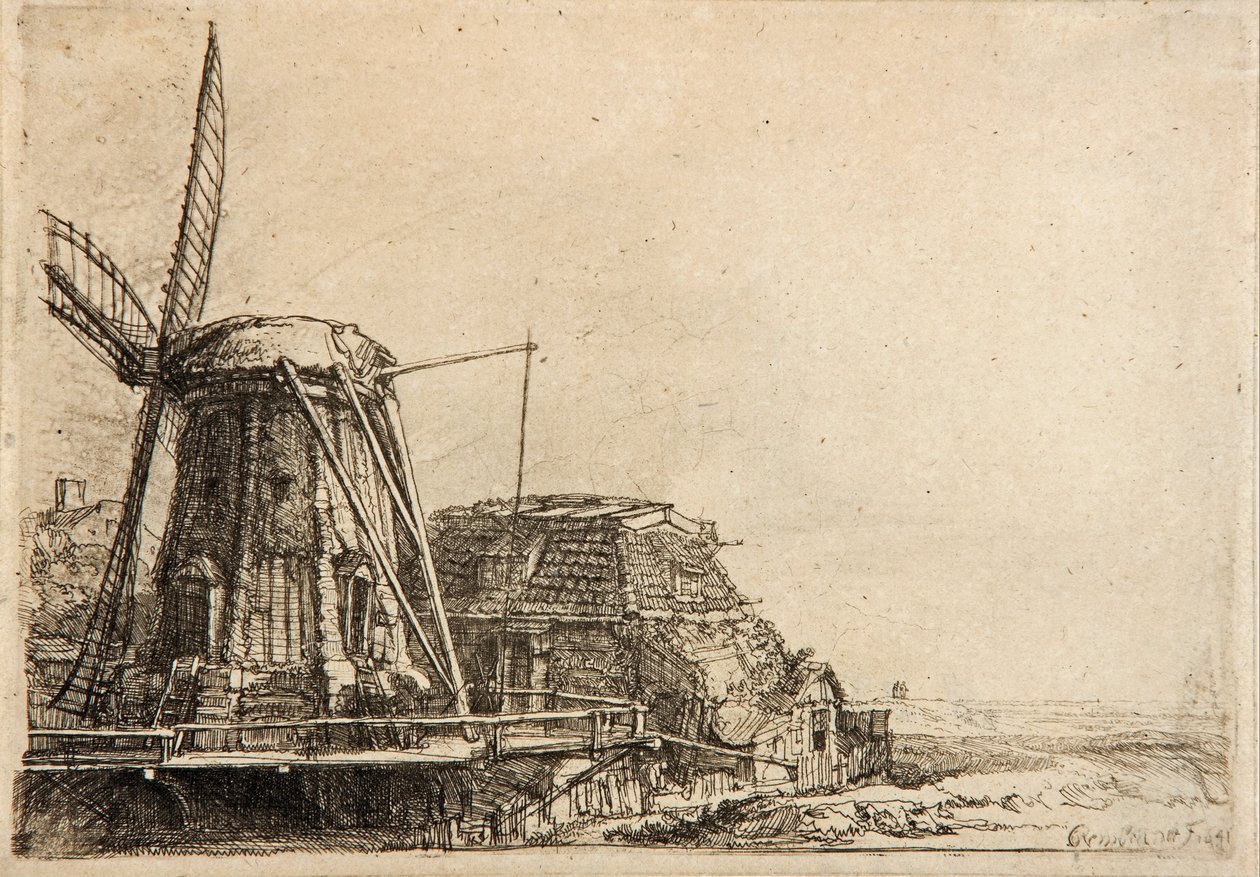 Tuulimylly tekijältä Rembrandt van Rijn