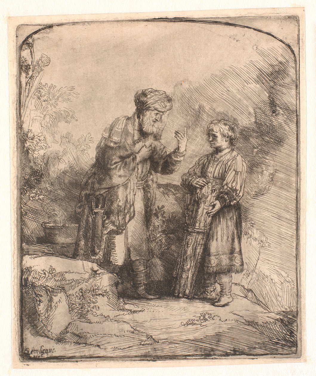 Abraham ja Iisak tekijältä Rembrandt van Rijn