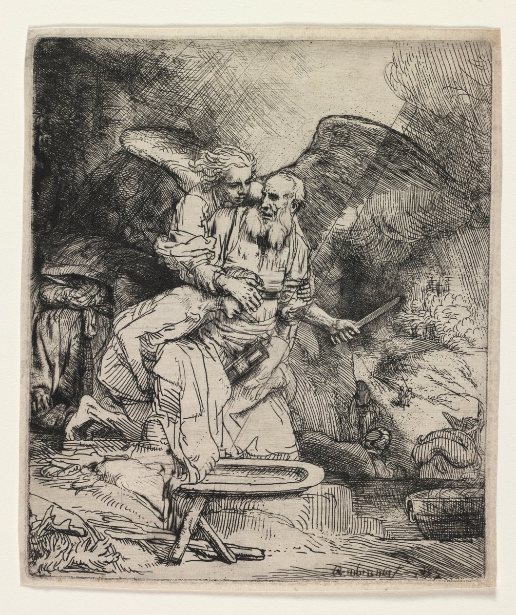 Abrahamin uhri, 1655. tekijältä Rembrandt van Rijn