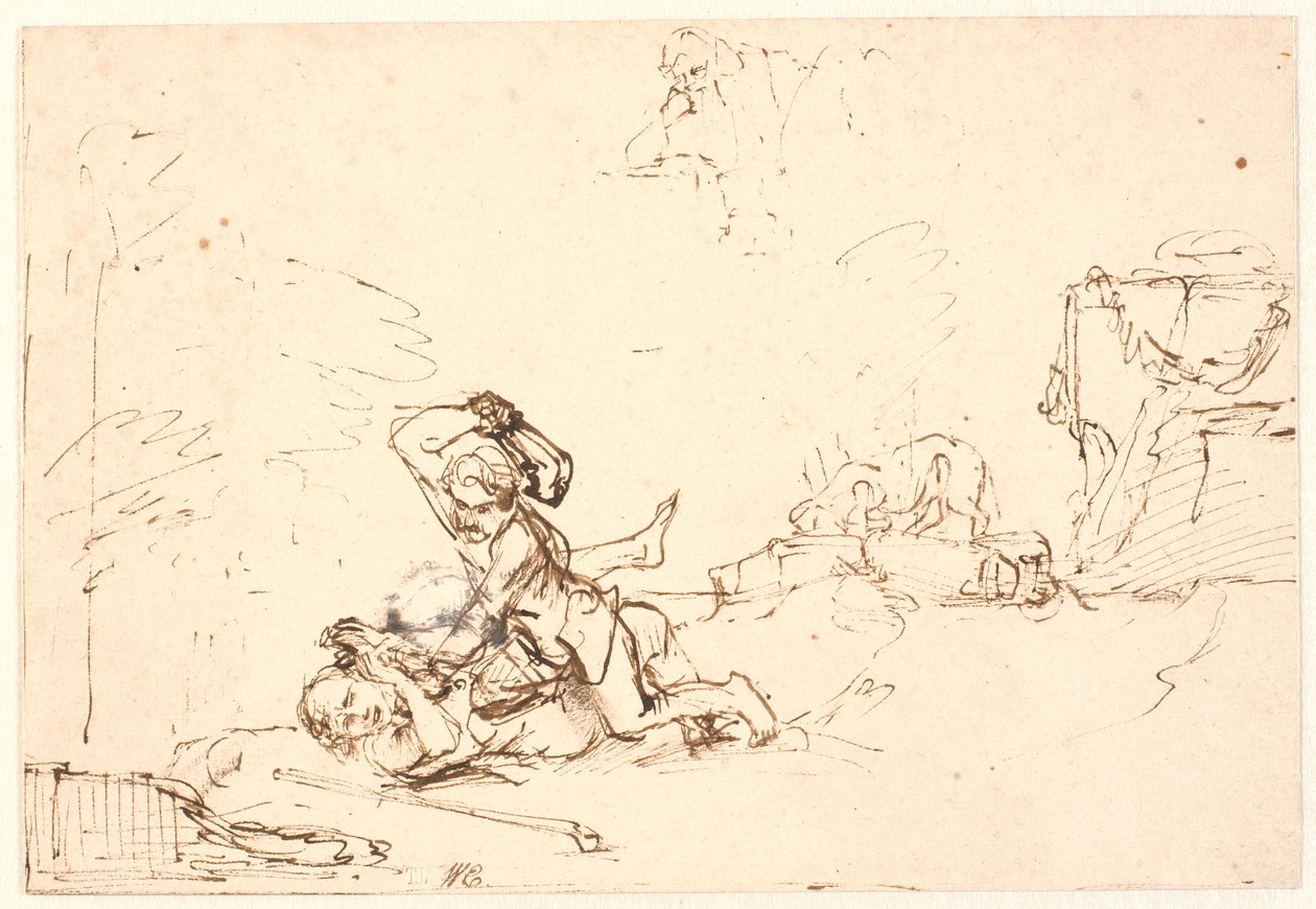 Caim matando Abelfinnish tekijältä Rembrandt van Rijn