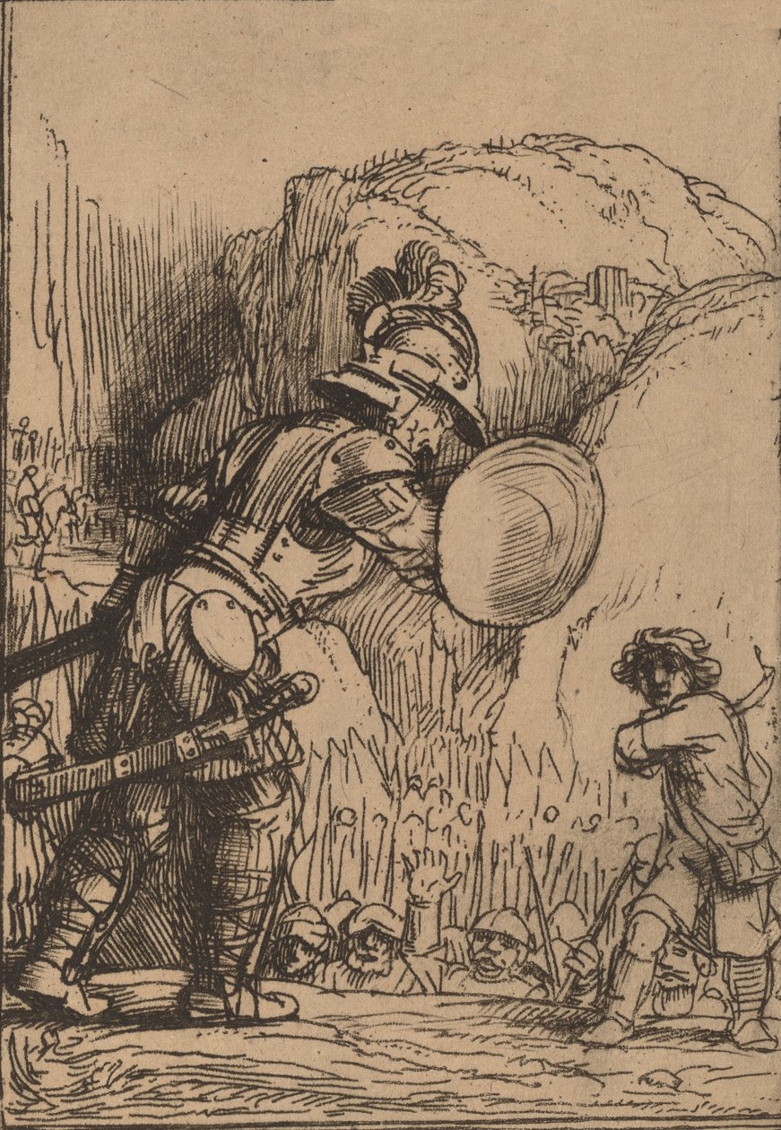 Daavid ja Goljat, 1655. tekijältä Rembrandt van Rijn