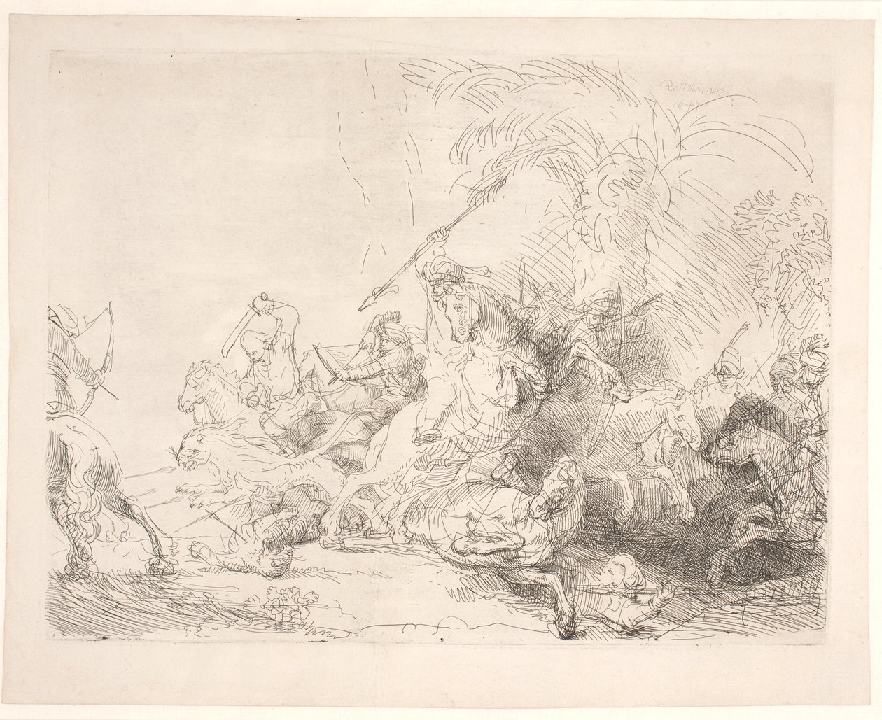 Suuri leijonanmetsästys tekijältä Rembrandt van Rijn