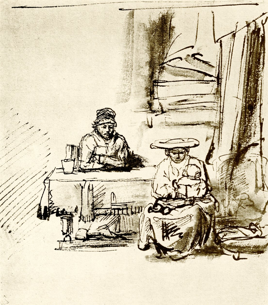 Perheen kohtaus tekijältä Rembrandt van Rijn