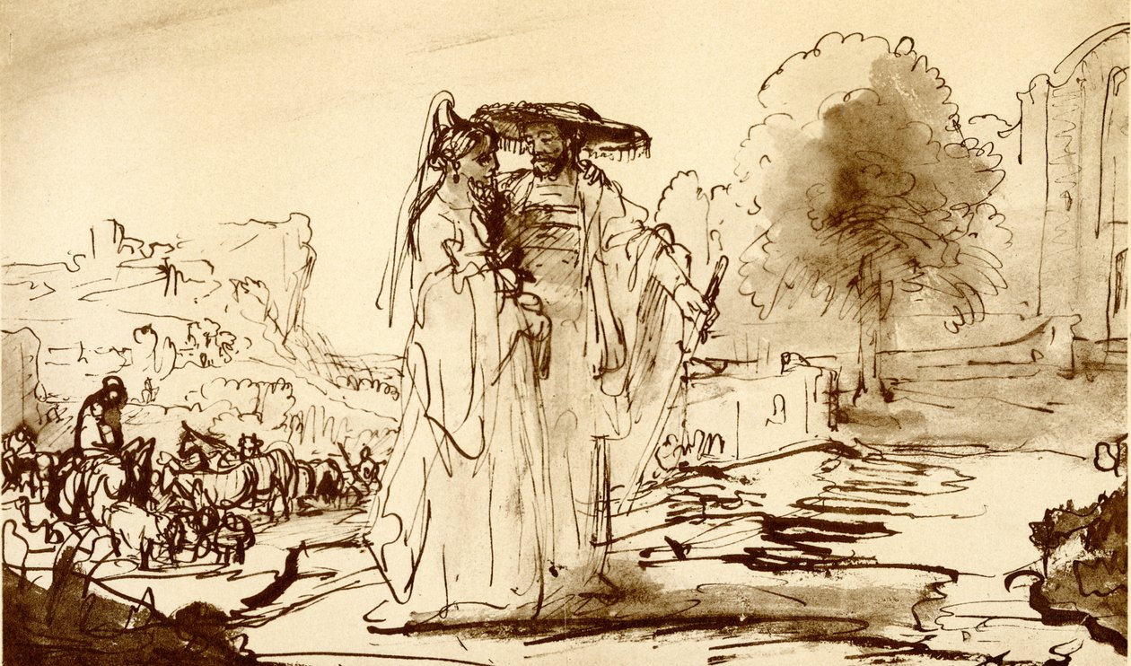 Jaakob ja Raakel tekijältä Rembrandt van Rijn