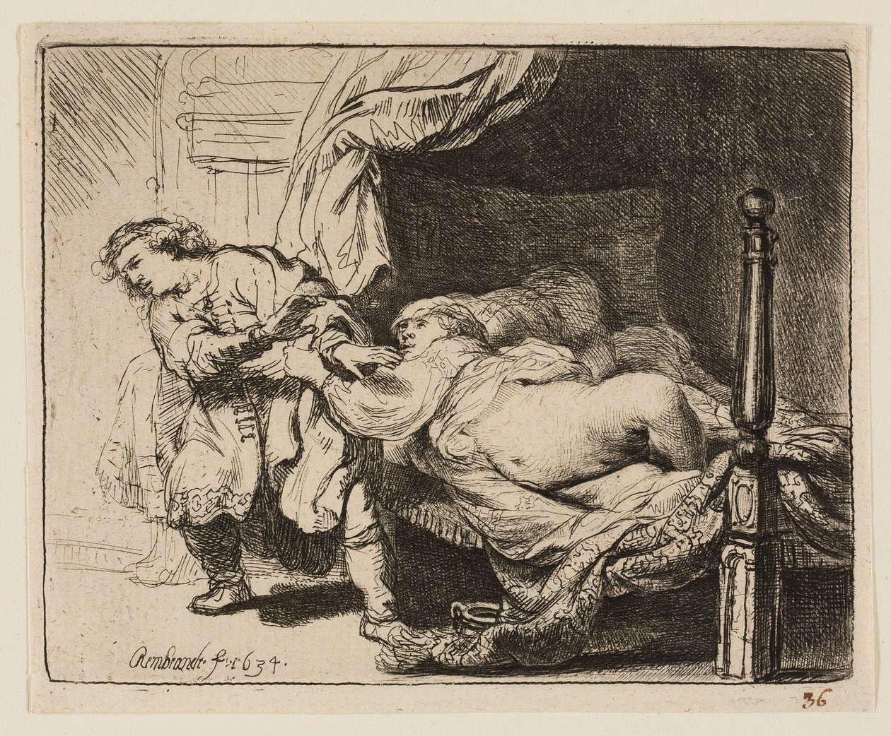 Joosef ja Potifarin vaimo tekijältä Rembrandt van Rijn