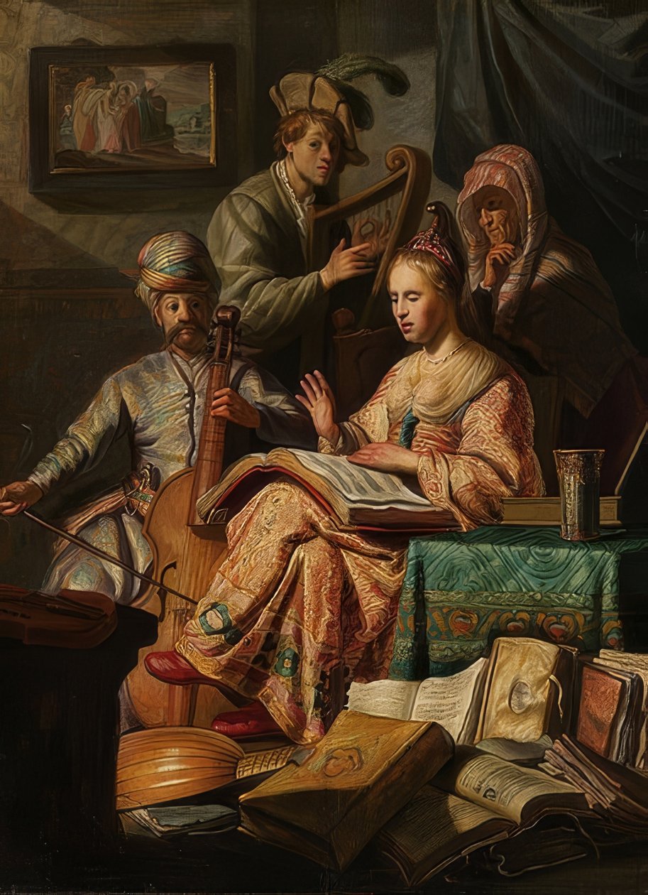 Musiikkia tekevä yhteiskunta. 1626 tekijältä Rembrandt van Rijn