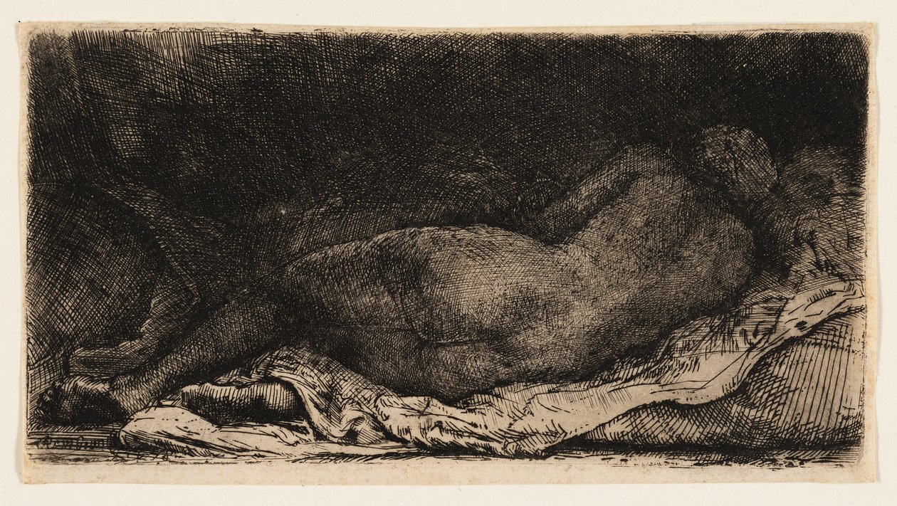 Makaava nainen alaston tekijältä Rembrandt van Rijn