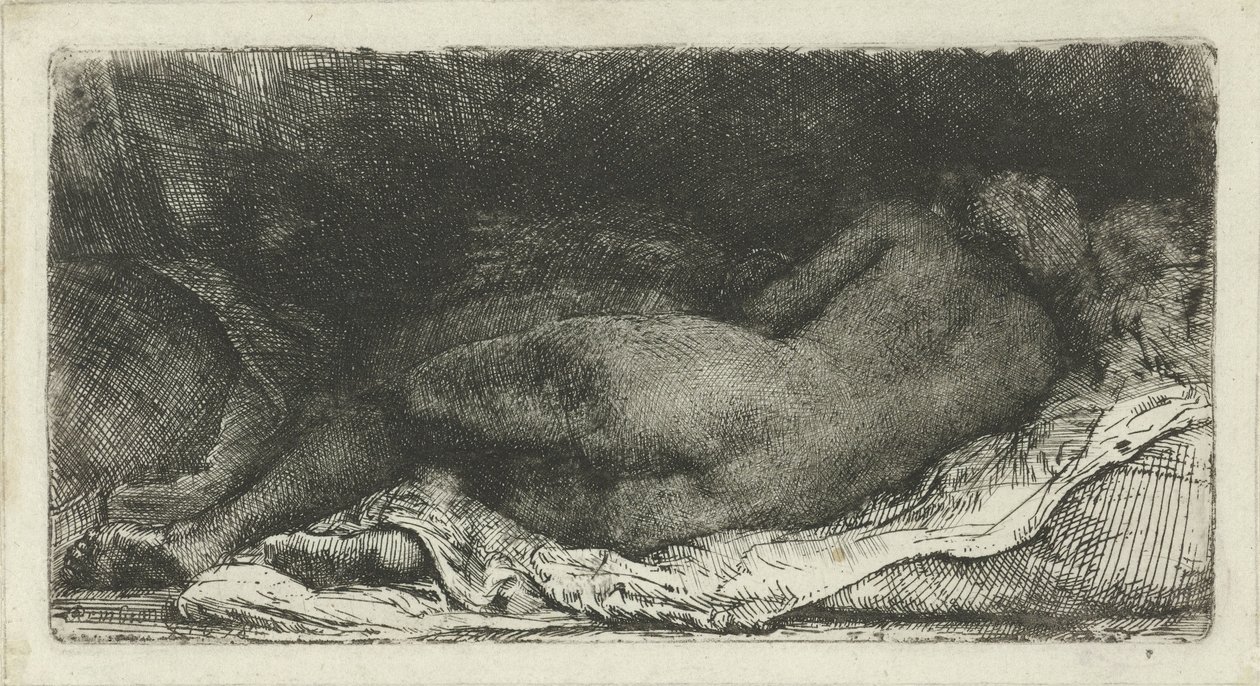 Makaava nainen alaston tekijältä Rembrandt van Rijn