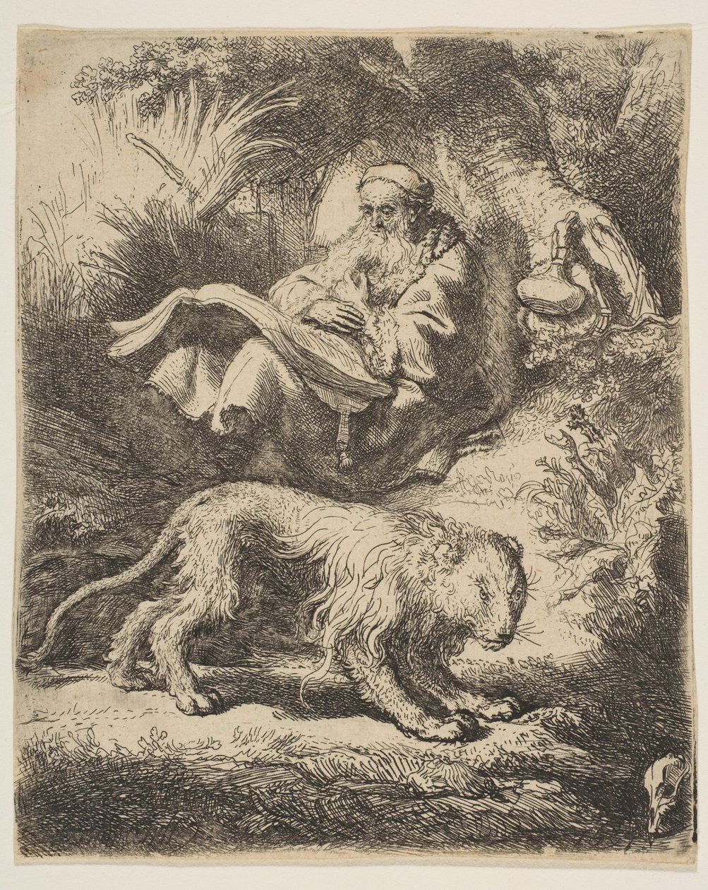 St. Jerome Reading, 1634. tekijältä Rembrandt van Rijn