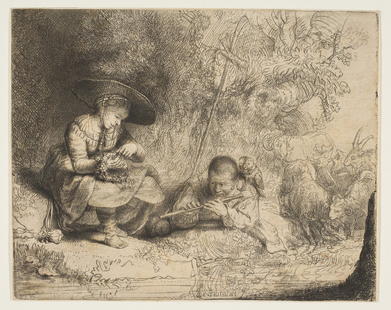 Huilusoittaja, 1642. tekijältä Rembrandt van Rijn