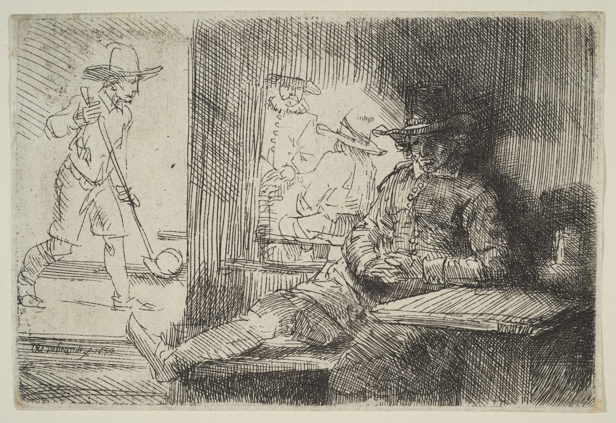 Golf-pelaaja, 1654. tekijältä Rembrandt van Rijn