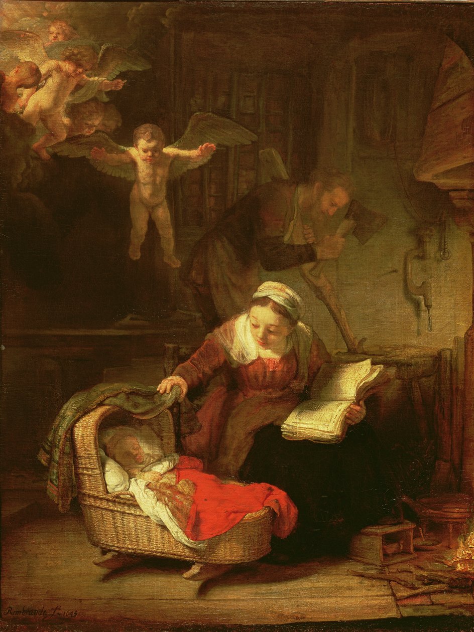 Pyhä perhe, n. 1645 tekijältä Rembrandt van Rijn