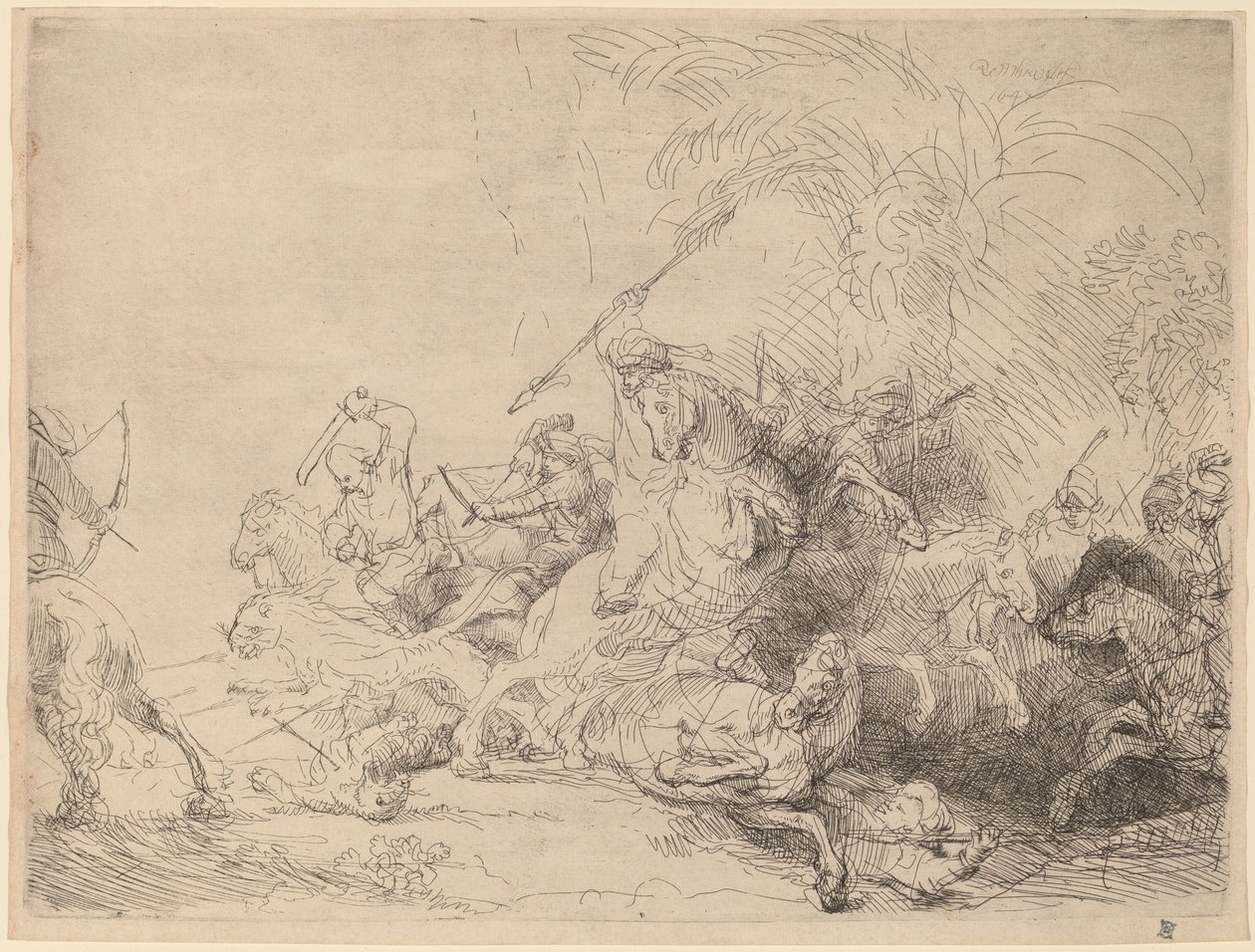 Suuri leijonan metsästys tekijältä Rembrandt van Rijn