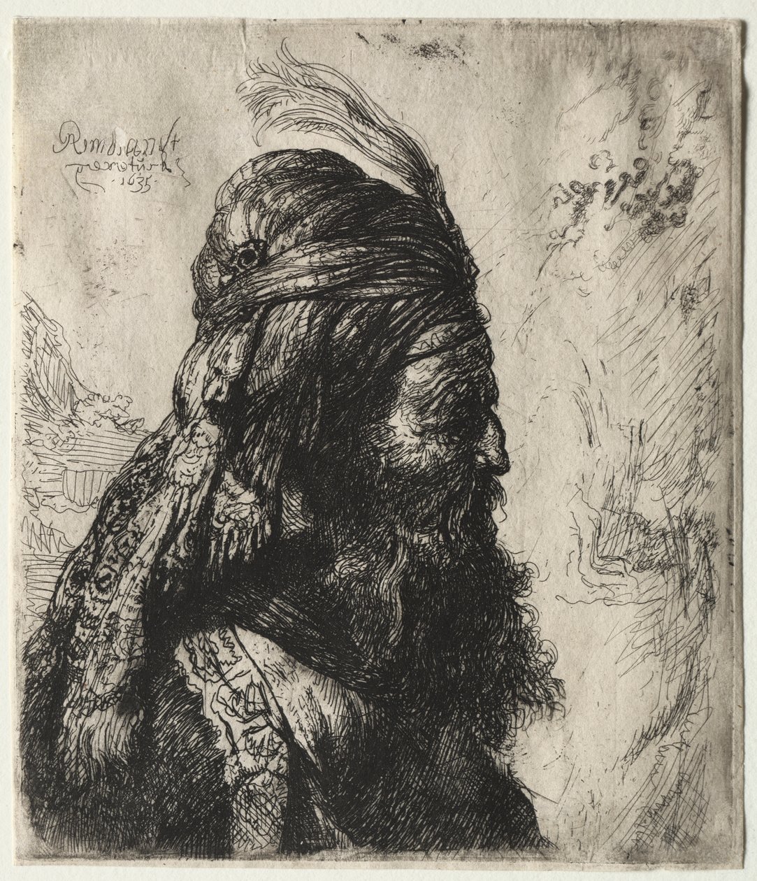 Kolmas itämainen pää tekijältä Rembrandt van Rijn