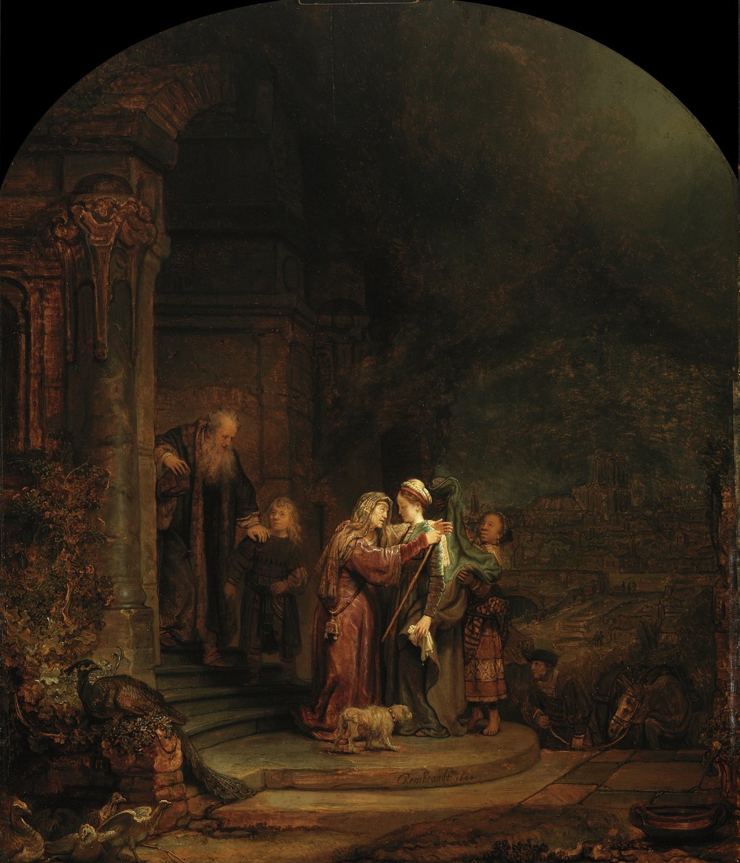 Vierailu, 1640 tekijältä Rembrandt van Rijn
