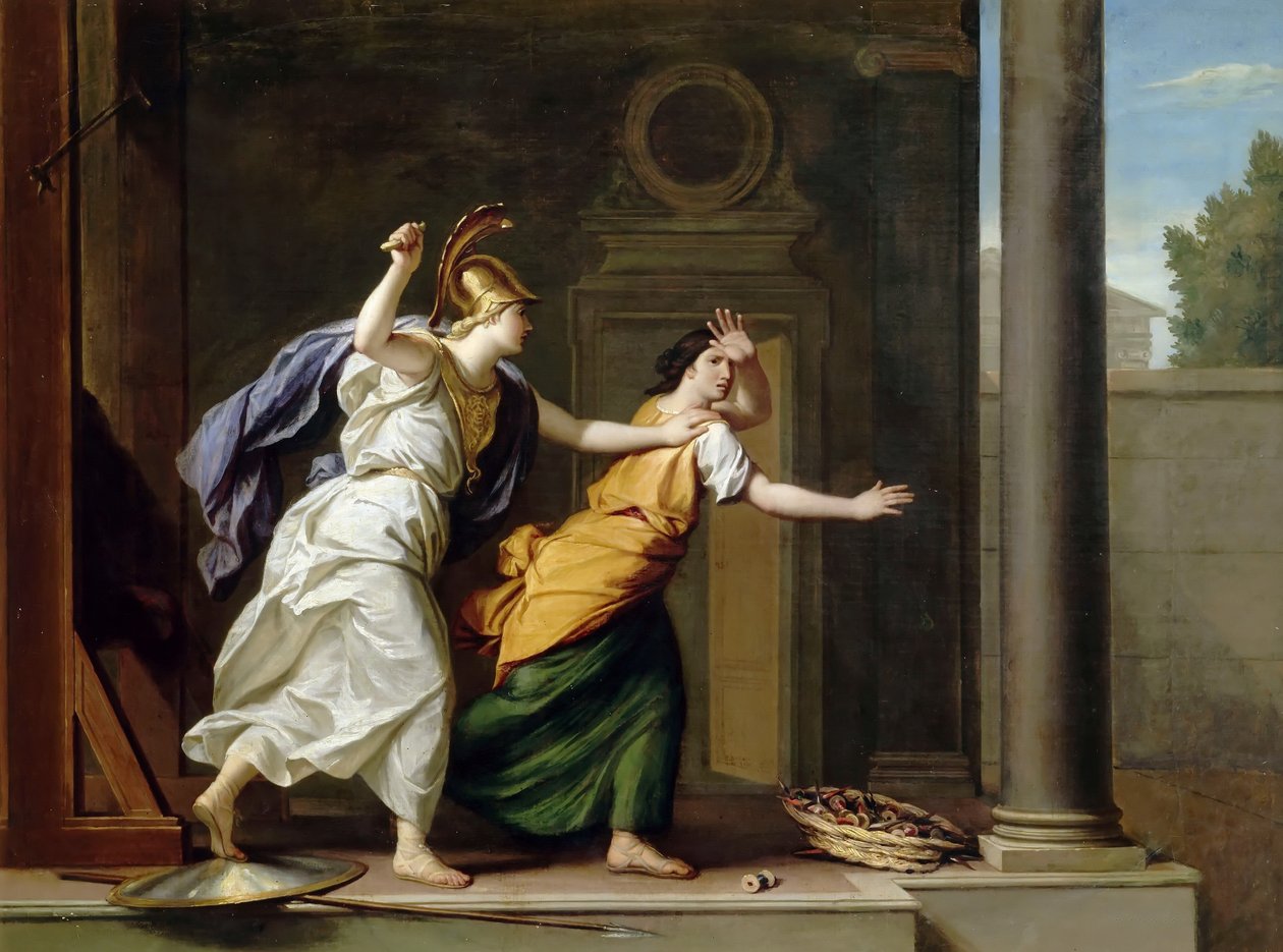 Minerva ja Arachne tekijältä René Antoine Houasse