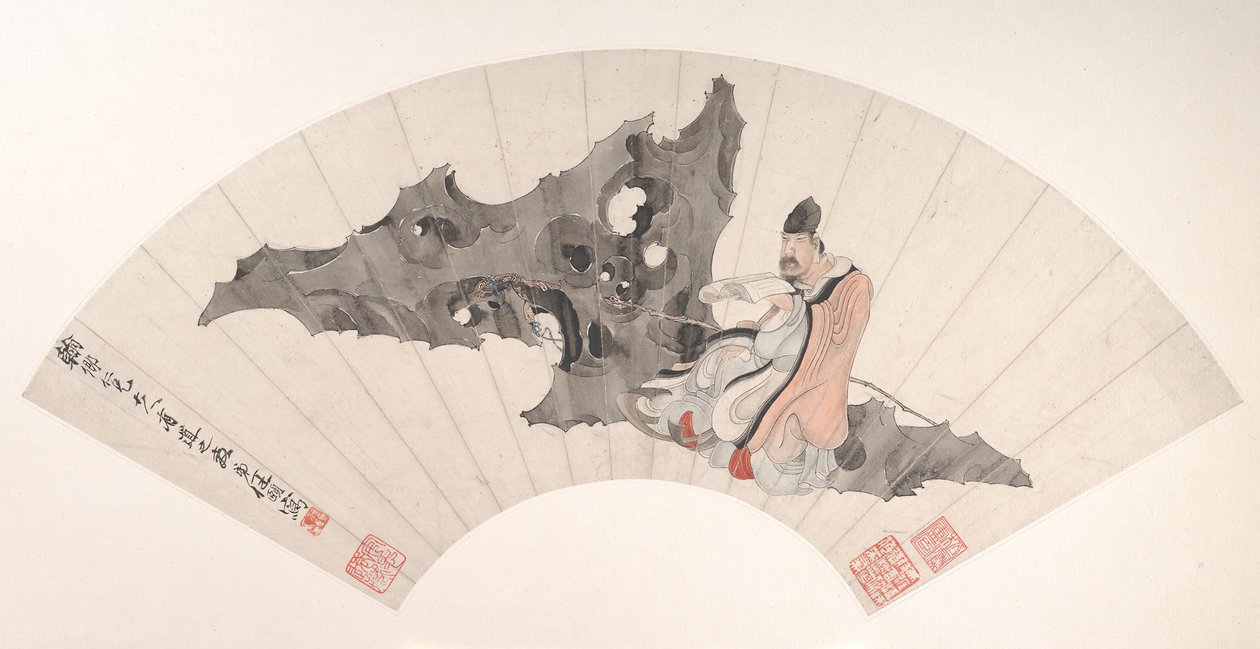 Scholar on a Rock, n. 1880. tekijältä Ren Yi