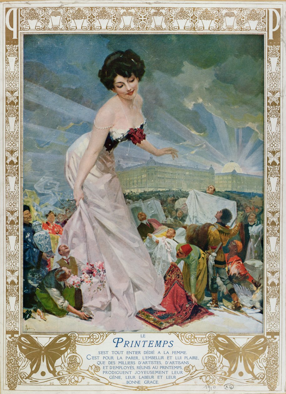 Pariisilaisen Printemps-tavaratalon mainos, 1911. tekijältä Rene Lelong