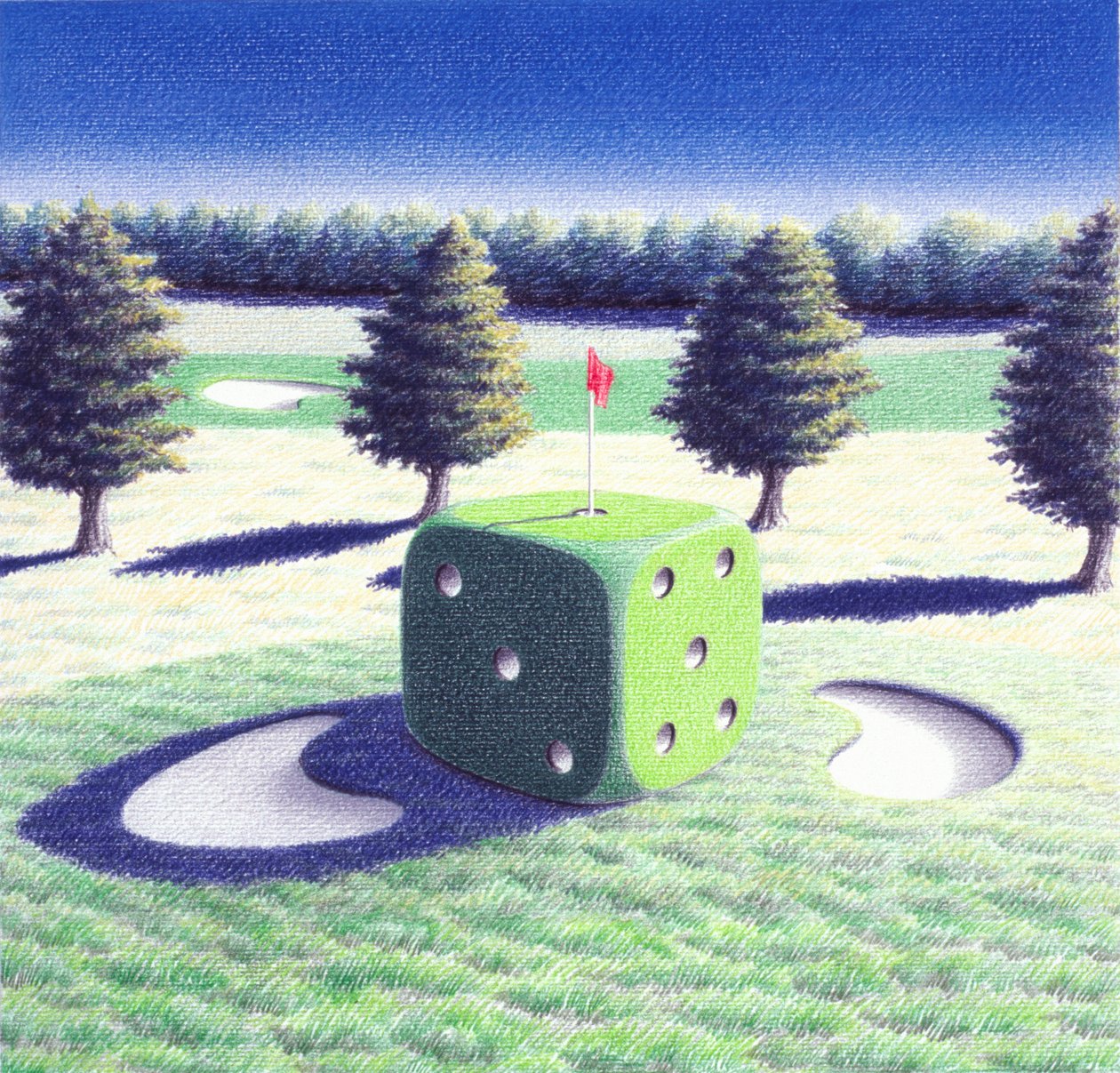 Gamble, 2002, Värikynäpiirros paperille tekijältä Rene Boin