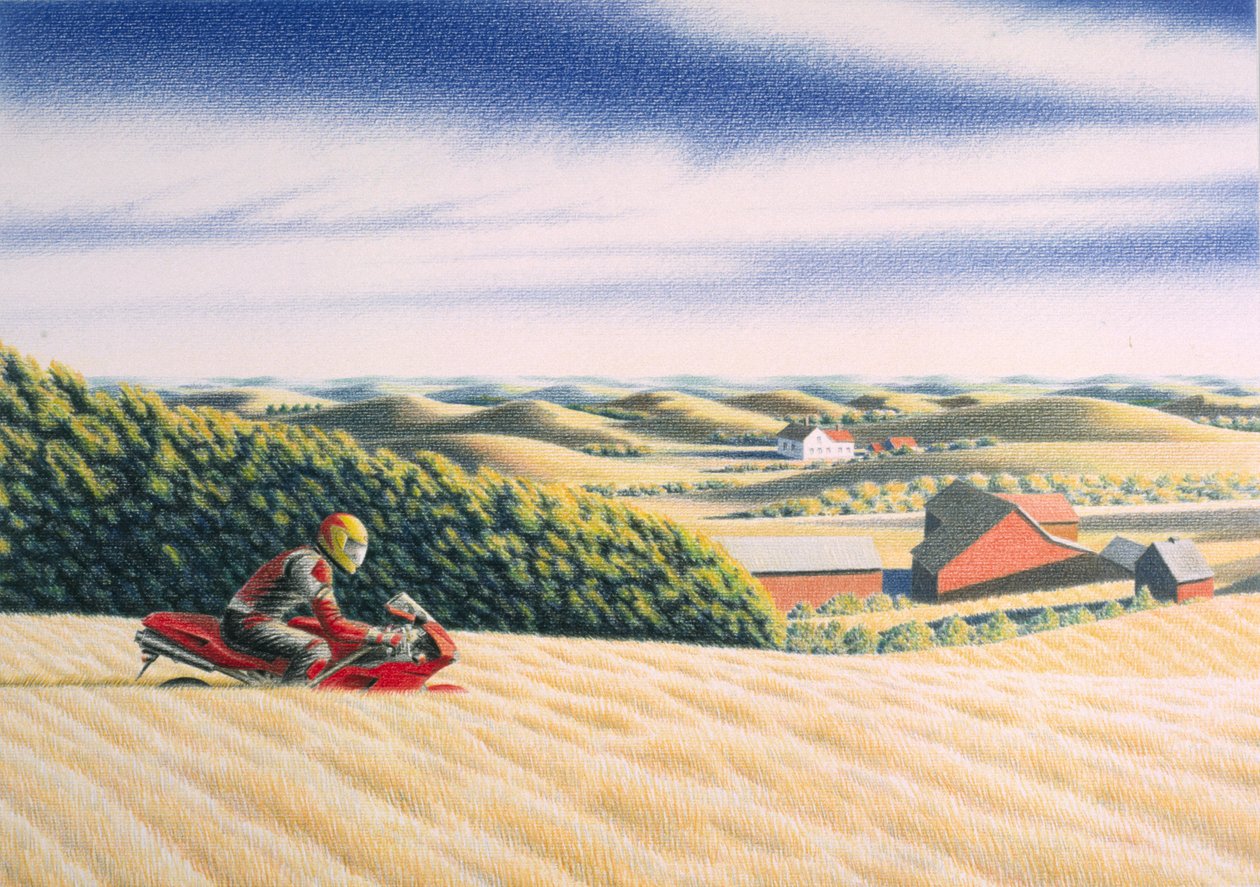 Offroad, 2001, Värikynäpiirros paperille tekijältä Rene Boin