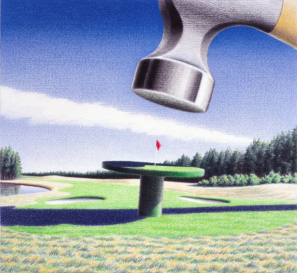 Pin, 2002, Värikynäpiirros paperille tekijältä Rene Boin
