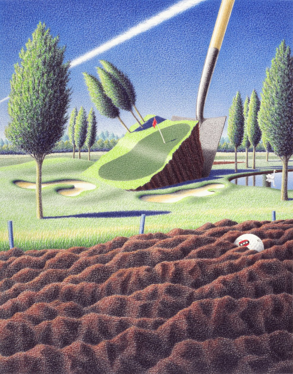 Spade, 2005, Värikynäpiirros paperille tekijältä Rene Boin