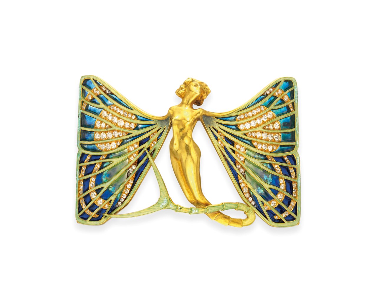 Art Nouveau "Sylph" -koiran kaulapanta, n. 1900 tekijältä Rene Jules Lalique