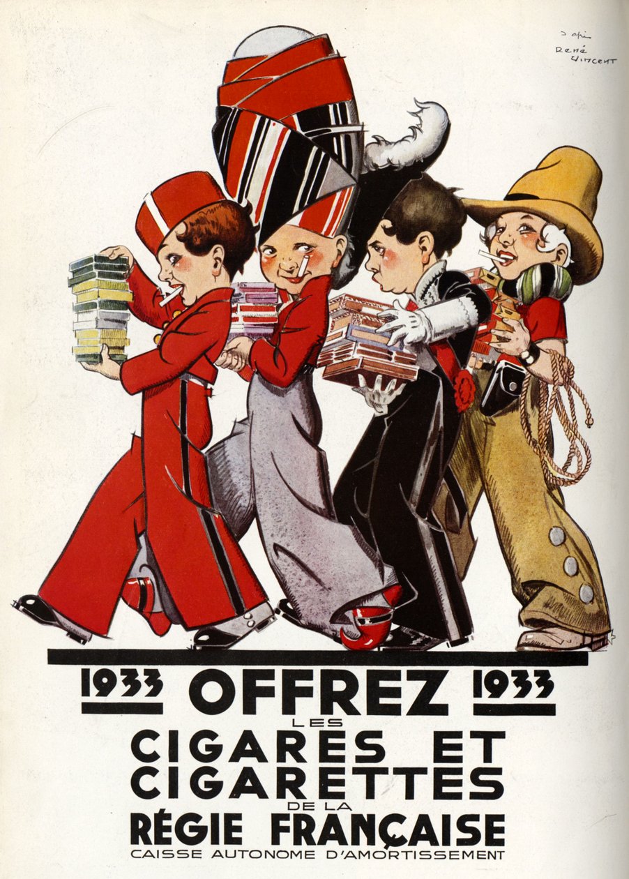 Regie Francaise -savukkeet, 1932. tekijältä Rene Vincent