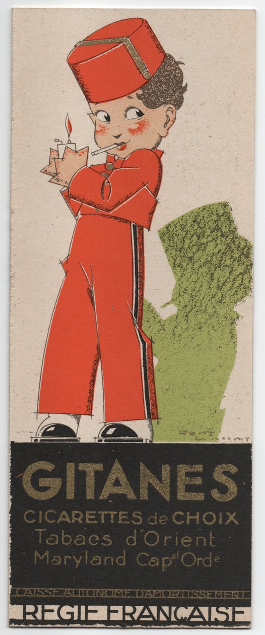 Gitanes Cigarettes, n. 1930 (Stencil print) (Stencil print) tekijältä Rene Vincent