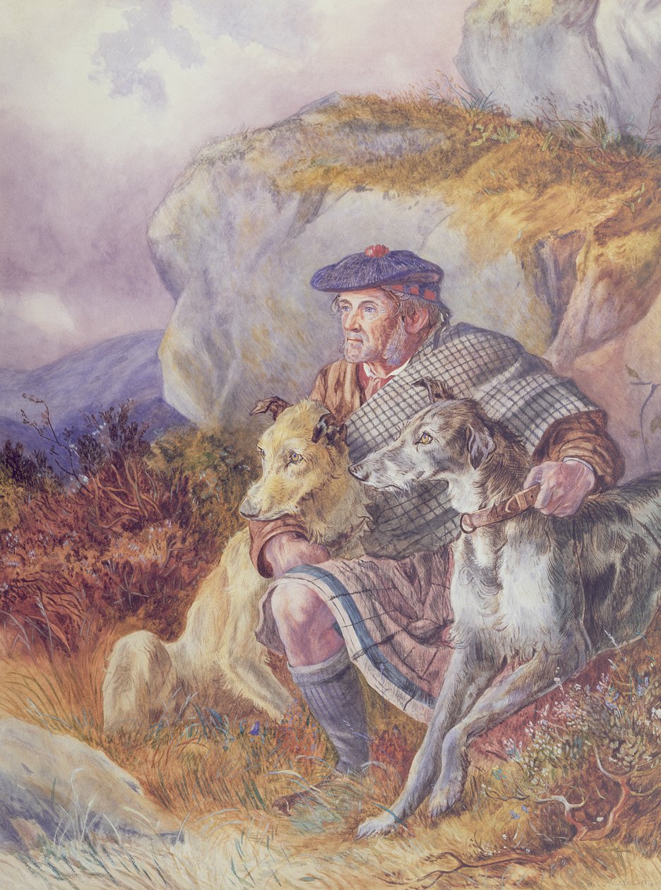 Ghillie ja Deerhounds, 1874 tekijältä Richard Ansdell