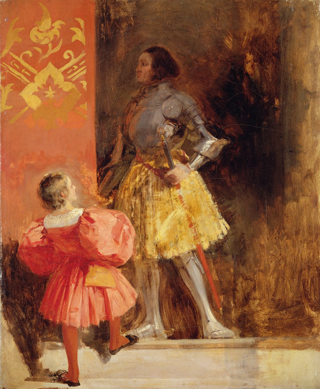 Ritari ja sivu, n. 1826 tekijältä Richard Parkes Bonington