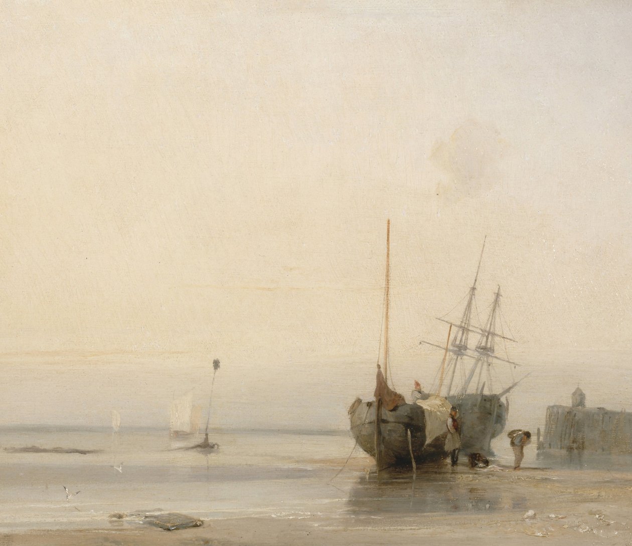 Calaisin laituri, Ranska tekijältä Richard Parkes Bonington