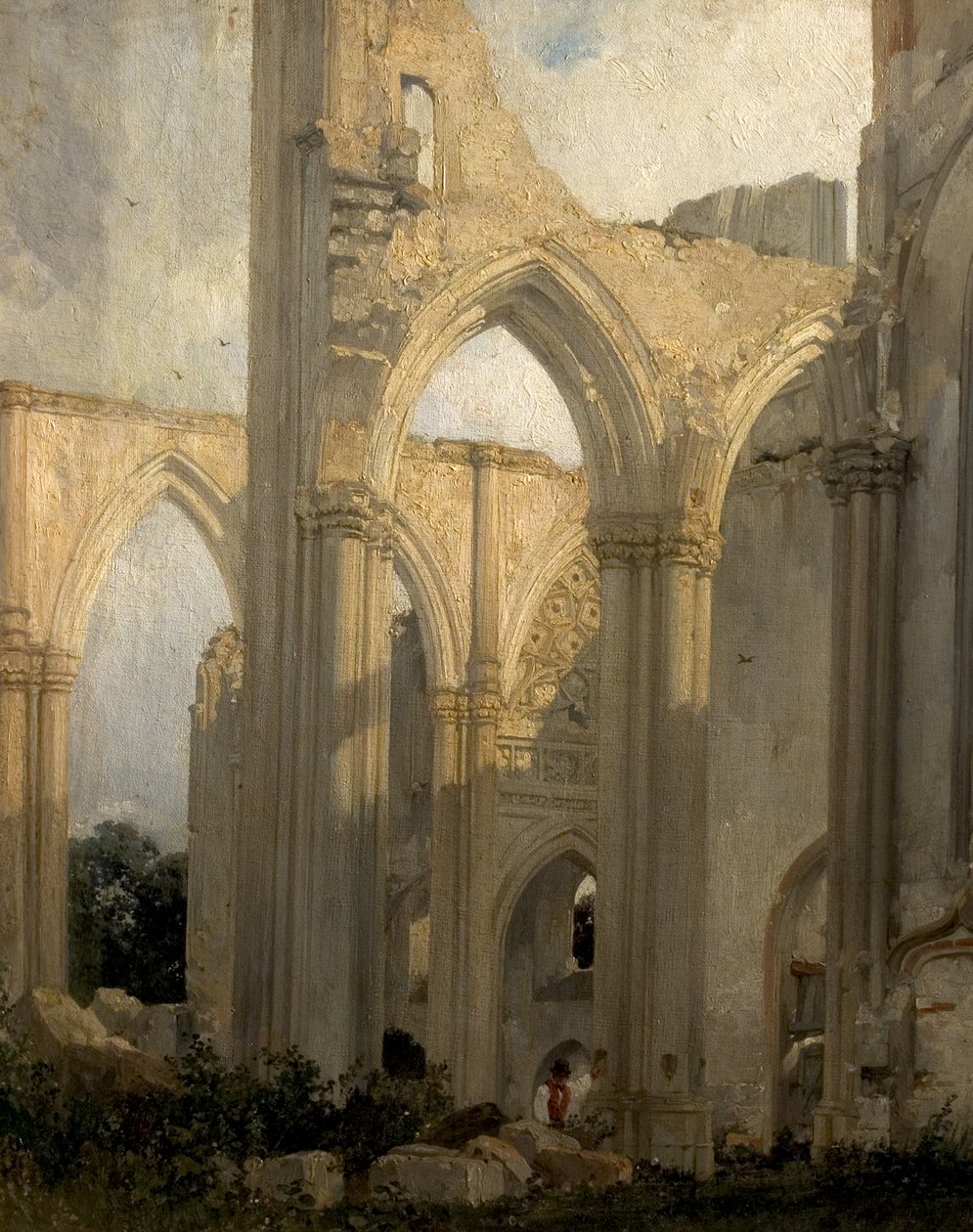 St Bertainin luostarin rauniot, St Omer, Ranska, 1824 tekijältä Richard Parkes Bonington