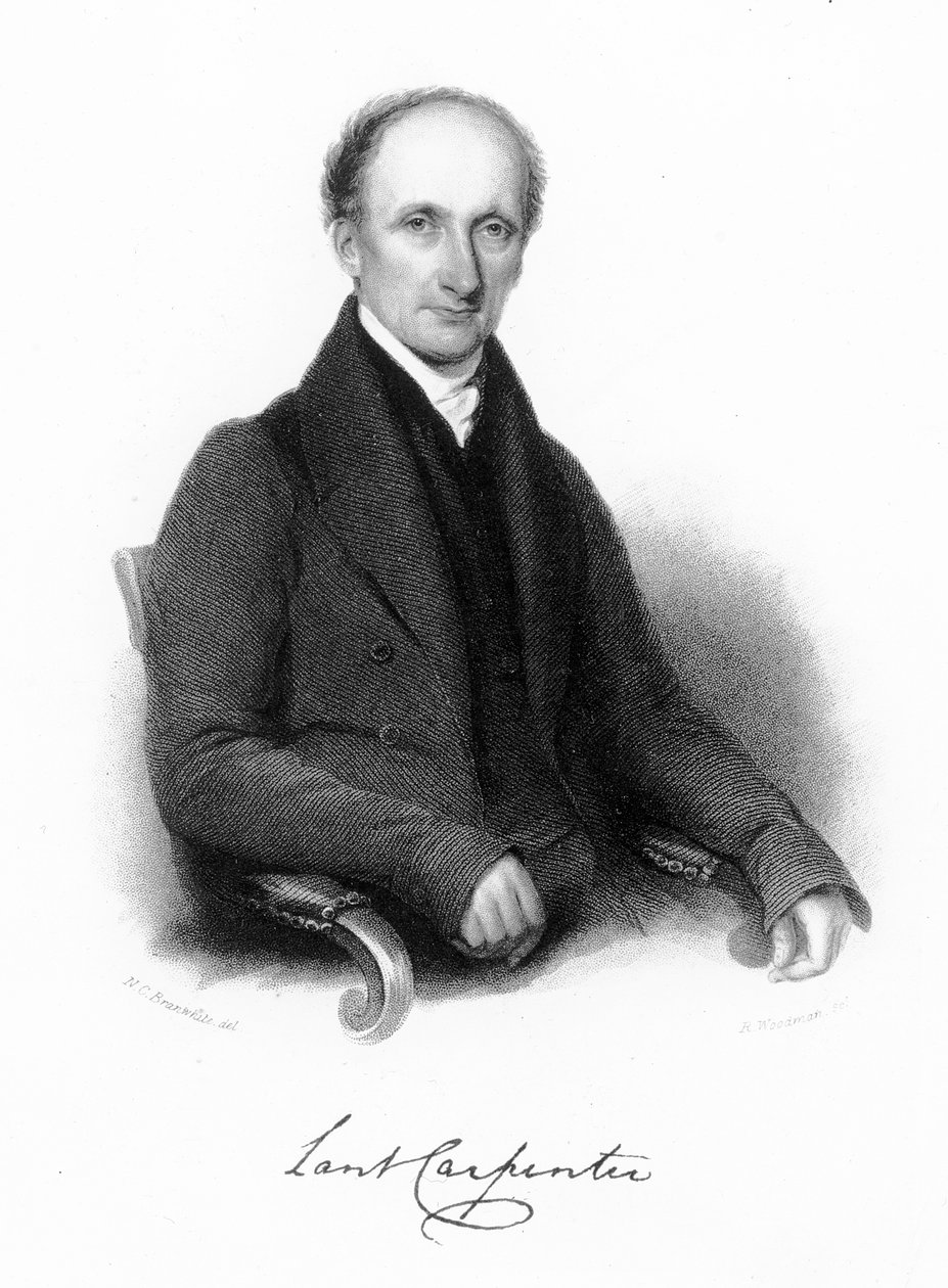 Lant Carpenter, unitaristipappi, 1837 (piirtoheitinkuva ja viivakaiverrus). tekijältä Richard Woodman