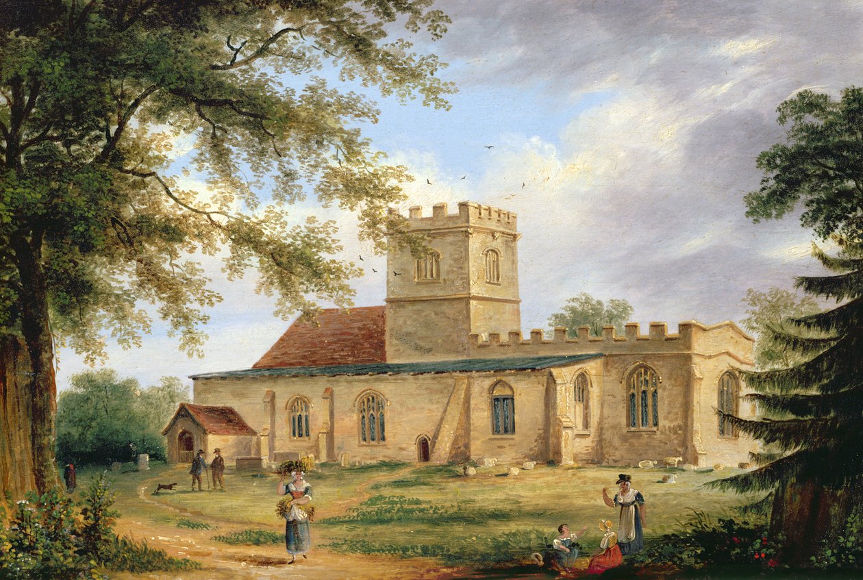 Whittlesfordin kirkko (öljy) tekijältä Richard Bankes Harraden