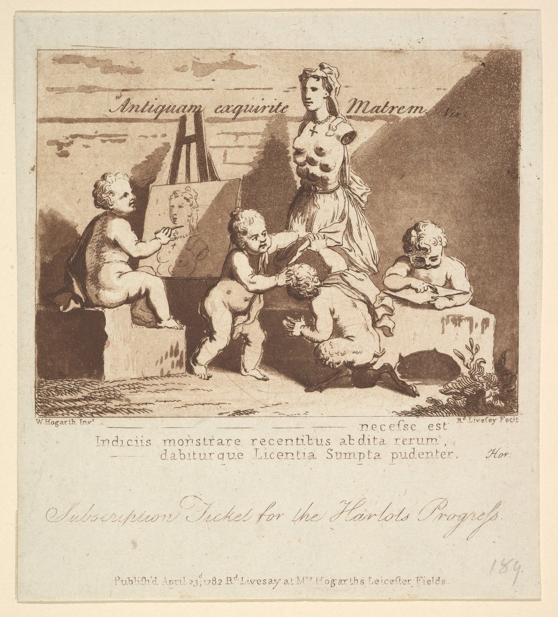 Pojat kurkistamassa luontoon, 1782. tekijältä Richard Livesay