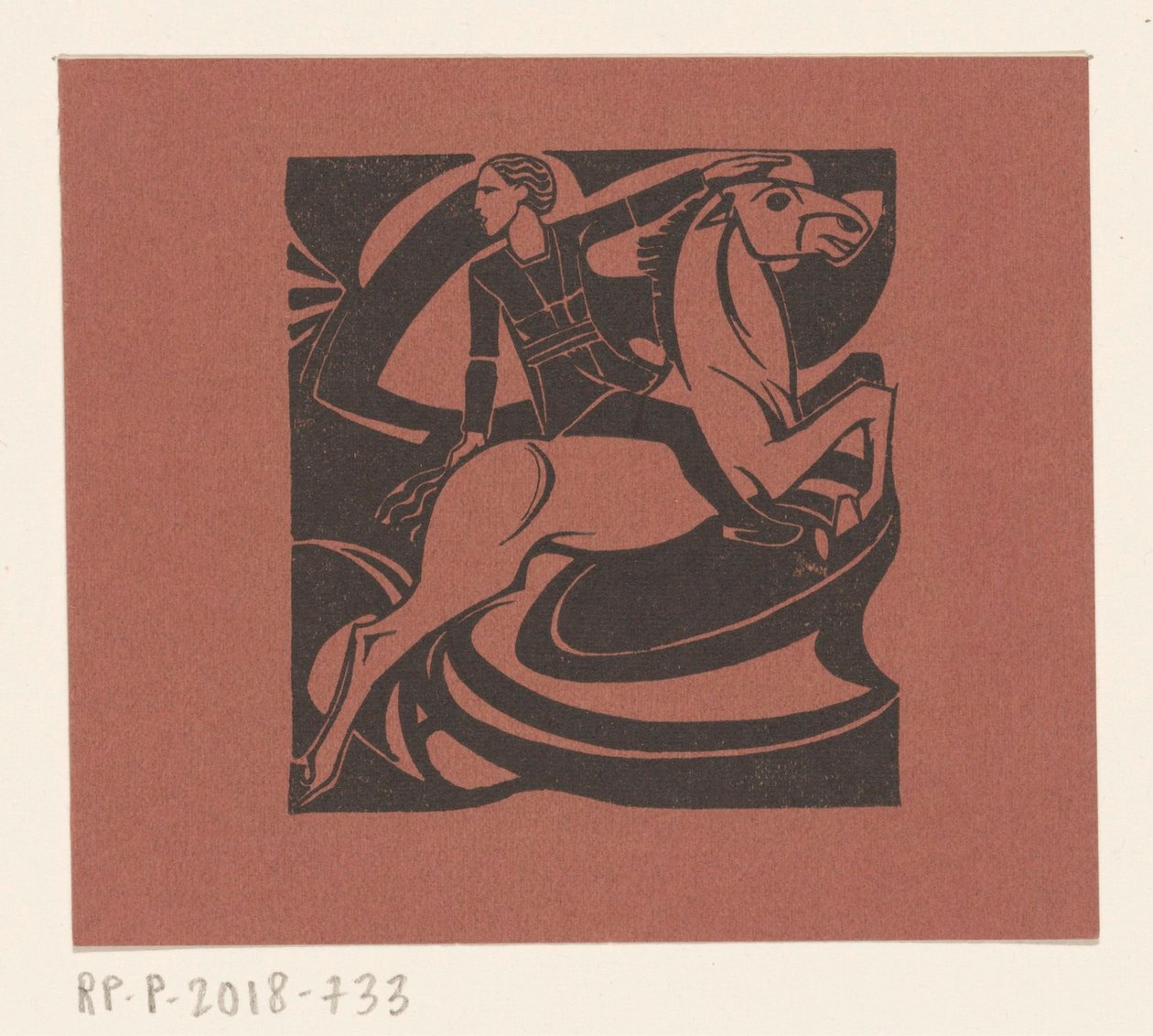 Ratsastaja hyppäävällä hevosella tekijältä Richard Nicolaüs Roland Holst