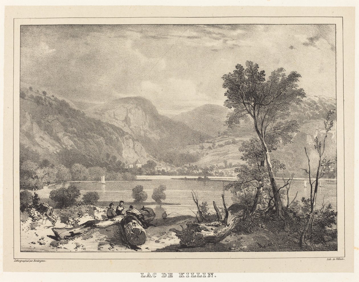 Killin järvi tekijältä Richard Parkes Bonington after Francois Alexandre Pernot