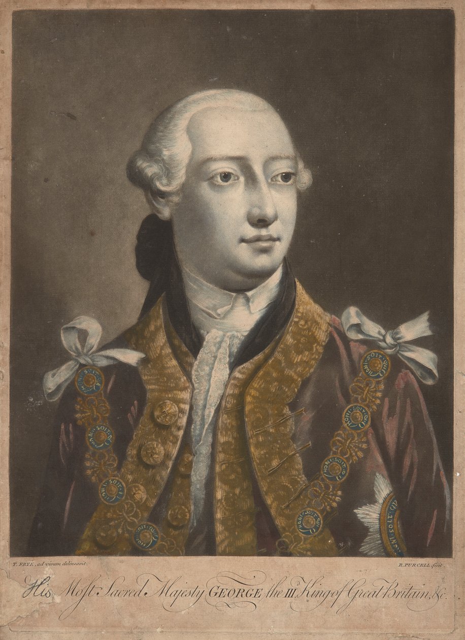 Kuningas Yrjö III, n. 1762 (mezzotint) tekijältä Richard Purcell