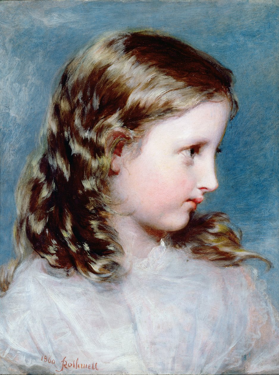 Tytön pää, 1860 (paneeli) tekijältä Richard Rothwell