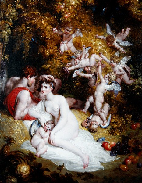 Vertumnus ja Pomona, n. 1807 (öljy paneelille) tekijältä Richard Westall