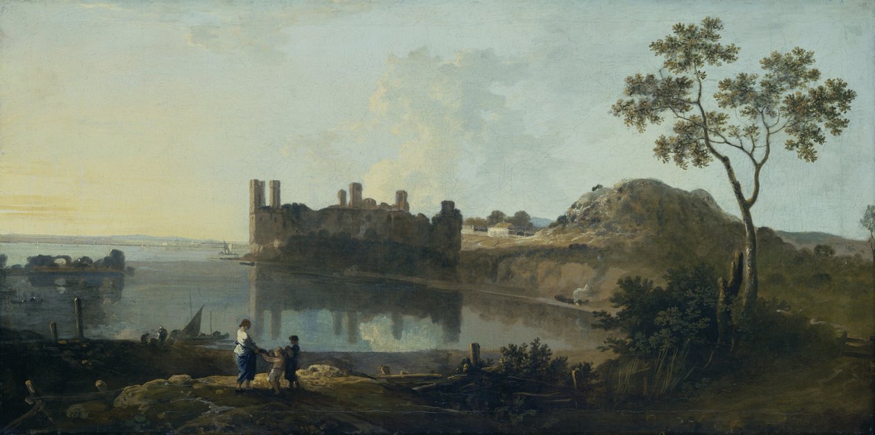 Caernarvonin linna (öljy kankaalle) tekijältä Richard Wilson