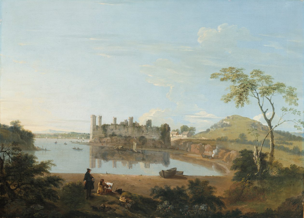 Caernarvonin linna, n. 1744 (öljy kankaalle) tekijältä Richard Wilson