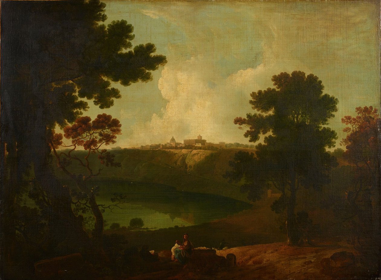 Albanojärvi ja Castel Gandolfo, 1800. tekijältä Richard Wilson