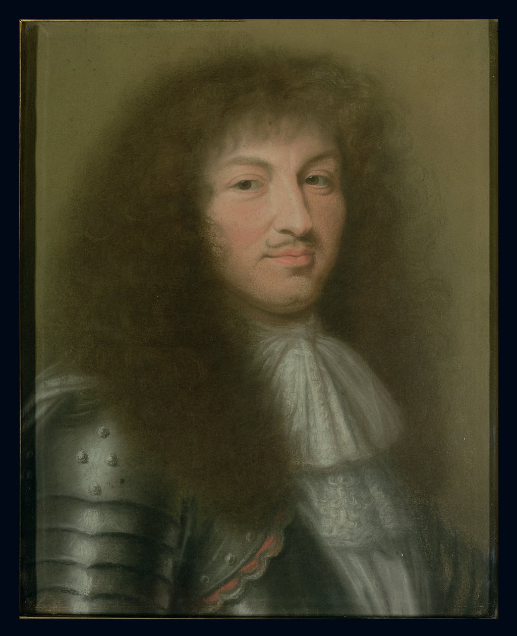Ranskan kuninkaan Ludvig XIV:n (1638-1715) muotokuva (pastelli paperille) tekijältä Robert Nanteuil