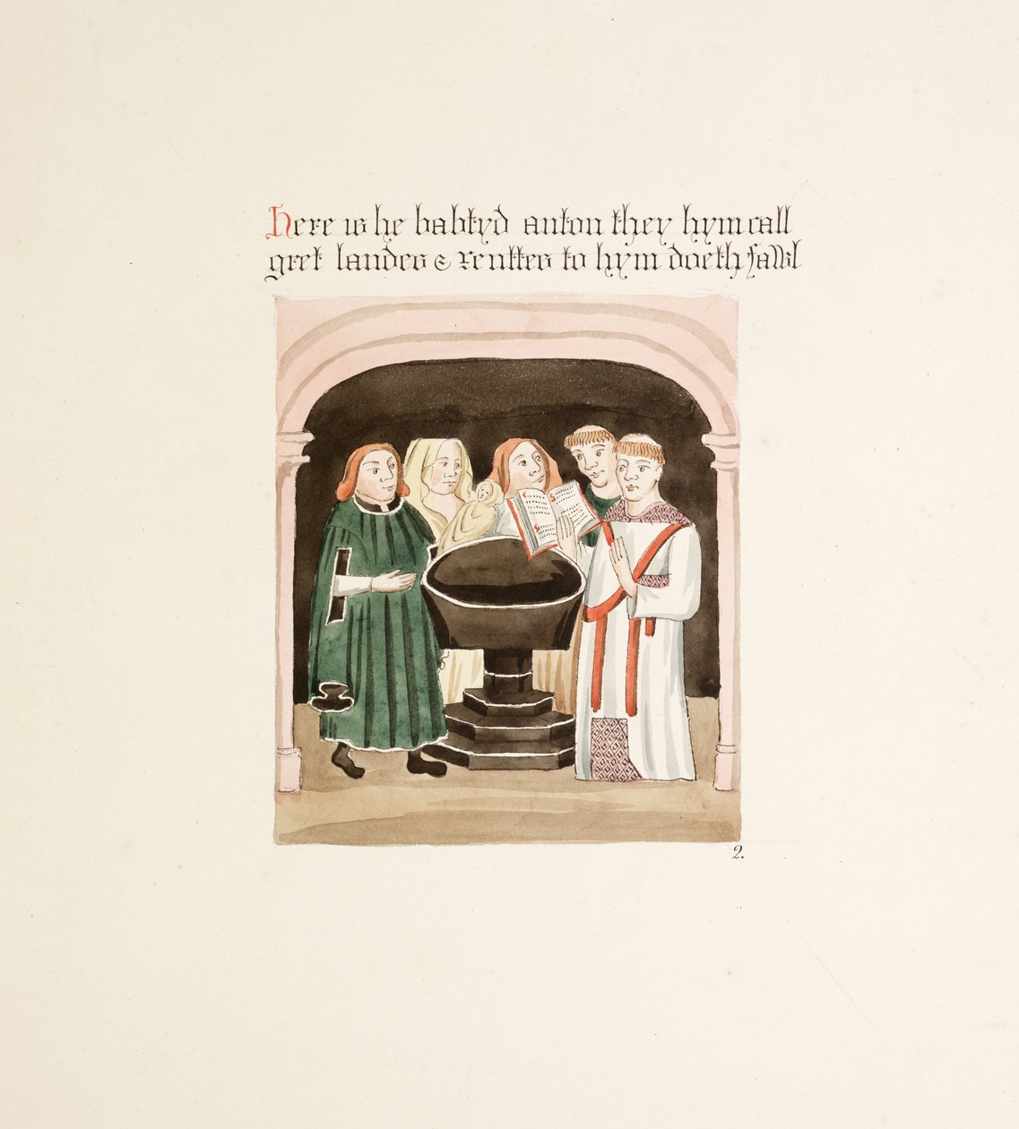 Ms. New Coll 380, f34r. Pyhän Marian Carlislen katedraalikirkon antiikki, piirtänyt Robert Carlile, 1795 (kynä ja muste ja wc paperille) tekijältä Robert Carlile