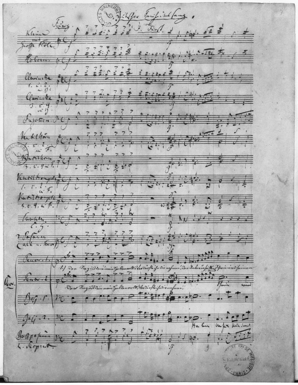 Ms.316, Three Lieder, Opus 65, numero 3, mieskuorolle, 1847 tekijältä Robert Schumann