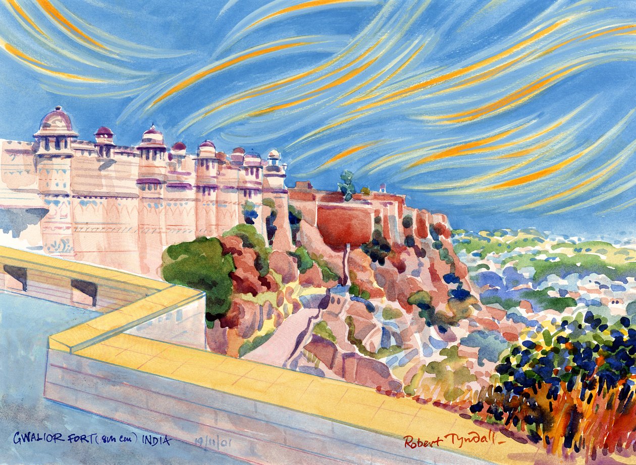 Gwalior Fort, Intia, 2001 (wc paperilla) tekijältä Robert Tyndall